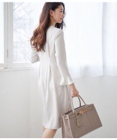 【WEB限定】【SS/S/Lサイズあり】【結婚式にも】ドビークロスAラインワンピース