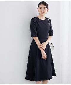 【結婚式にも】【洗える】【セットアップ対応】ボディシェルツイルフィット&フレアワンピース