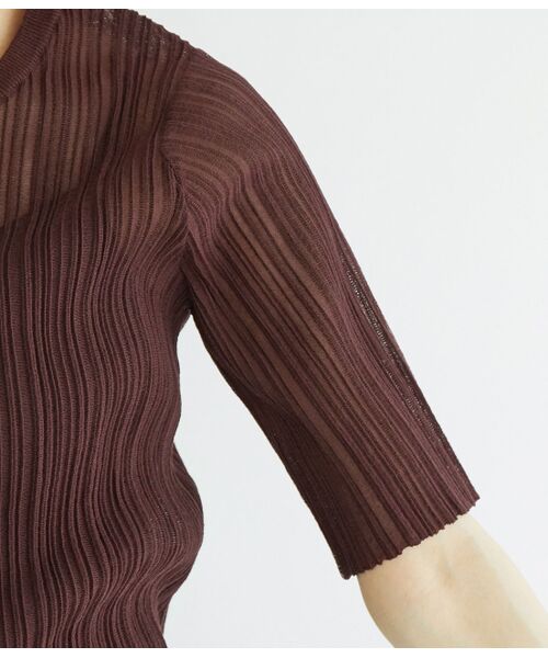 ROPE' / ロペ ニット・セーター | 【洗える】変形リブニットクルーネック半袖プルオーバー | 詳細6