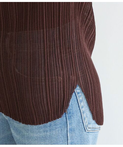 ROPE' / ロペ ニット・セーター | 【洗える】変形リブニットクルーネック半袖プルオーバー | 詳細7