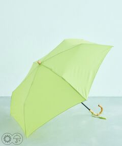【晴雨兼用】バンブーハンドルコンパクトアンブレラ  折りたたみ傘
