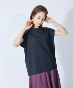 【新色追加】【接触冷感】コットン天竺キャップスリーブＴシャツ