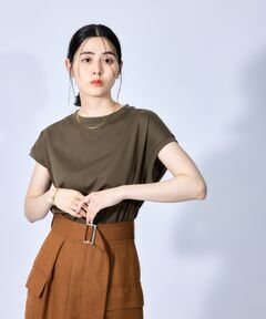 【新色追加】【接触冷感】コットン天竺キャップスリーブＴシャツ