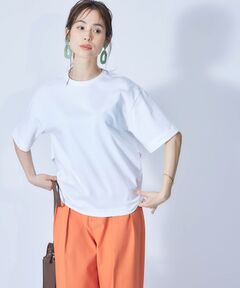 【接触冷感・UVカット】プレミアムコットン5分袖コクーンTシャツ