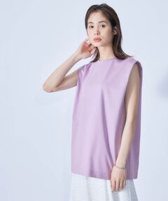 【接触冷感・UVカット】プレミアムコットンタックノースリーブTシャツ