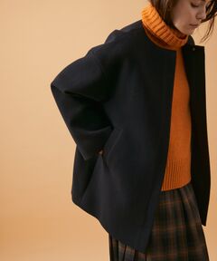 【VERY12月号掲載】カシミヤ混ダブルクロスジップハーフコート