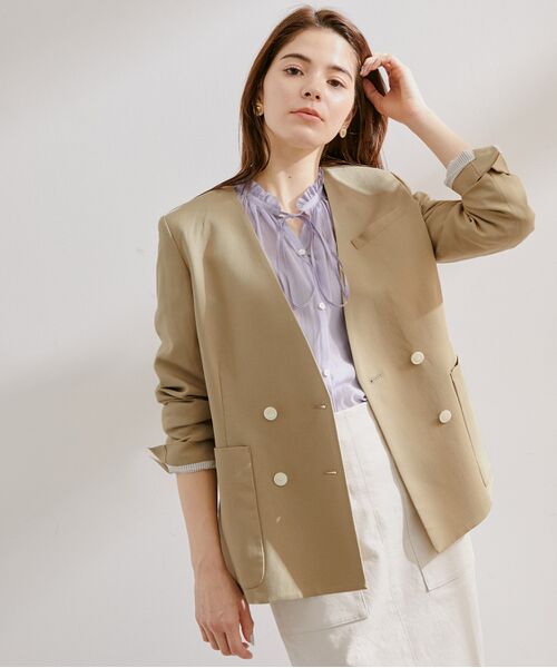 新品。ROPE、ロペ×ハリスツイードのジャケット、コート、48300円、日本製、