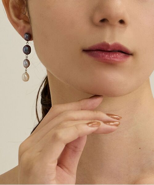 ROPE'/ロペ グラデーションパールピアス ブルー系(45) F ROPE'/ロペ グラデーションパールピアス ブルー系(45) F