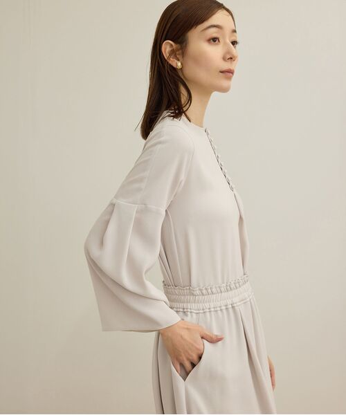 ROPE'/ロペ 【洗える】ベルラインデザインブラウス/セットアップ対応 グレー系(09) F ROPE'/ロペ 【洗える】ベルラインデザインブラウス/セットアップ対応 グレー系(09) F