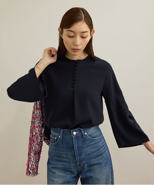 ROPE'/ロペ 【洗える】ベルラインデザインブラウス/セットアップ対応 ネイビー(40) F ROPE'/ロペ 【洗える】ベルラインデザインブラウス/セットアップ対応 ネイビー(40) F