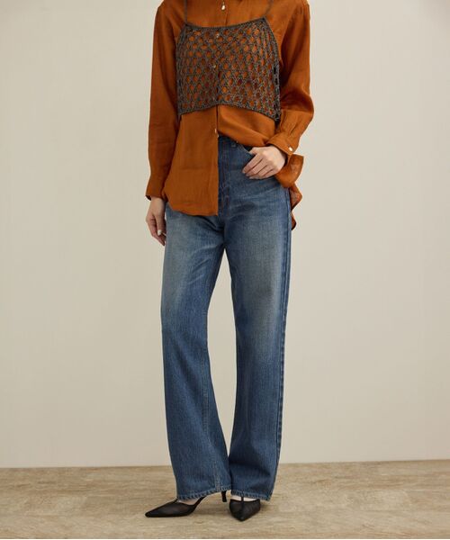 ROPE'/ロペ 【WEB限定/ルミネ店舗限定】デニムストレートパンツ ブルー(44) 38 ROPE'/ロペ 【WEB限定/ルミネ店舗限定】デニムストレートパンツ ブルー(44) 38