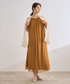 ロペ ROPE ワンピース シフォン襟 スキッパー襟 ネイビー レディース L スキッパーIラインワンピース ｜ ROPE'（ロペ） | ブランド公式