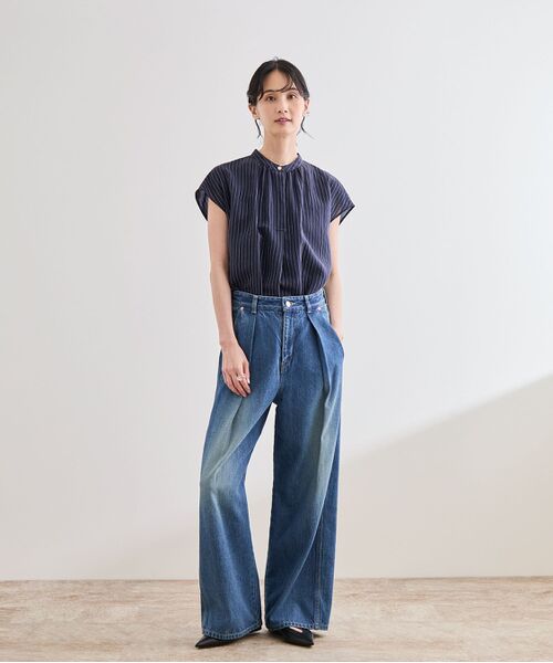 洗える】キュプラシルク フレンチスリーブブラウス （シャツ