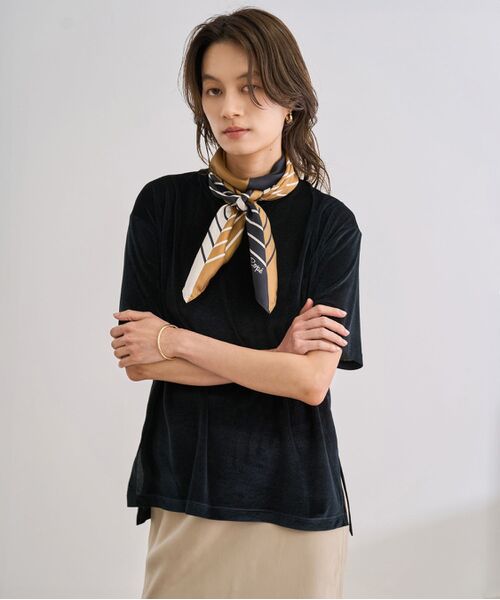 ROPE' / ロペ 【洗える】シアーベロアTシャツ 洗える】シアーベロアTシャツ（Tシャツ/カットソー）｜ROPE