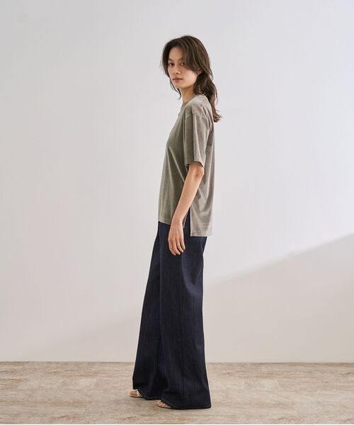 ROPE' / ロペ 【洗える】シアーベロアTシャツ 洗える】シアーベロアTシャツ（Tシャツ/カットソー）｜ROPE