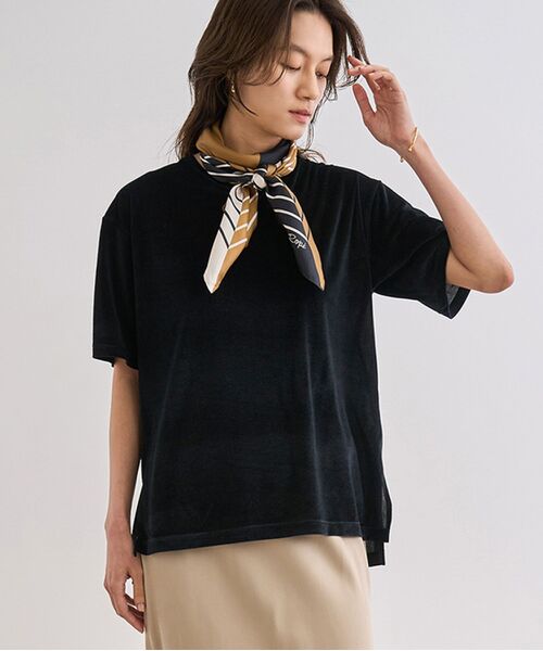 ROPE' / ロペ 【洗える】シアーベロアTシャツ 洗える】シアーベロアTシャツ（Tシャツ/カットソー）｜ROPE