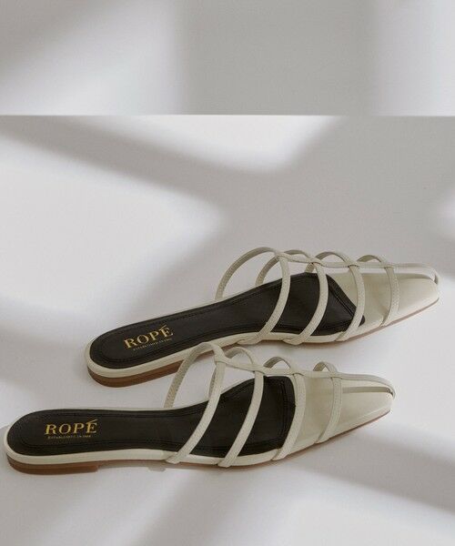 ROPE' / ロペ サンダル | ナローストラップフラットミュール(オフホワイト(15))