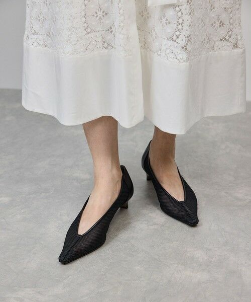 ROPE'/ロペ シアーメッシュパンプス ブラック(01) 36.5