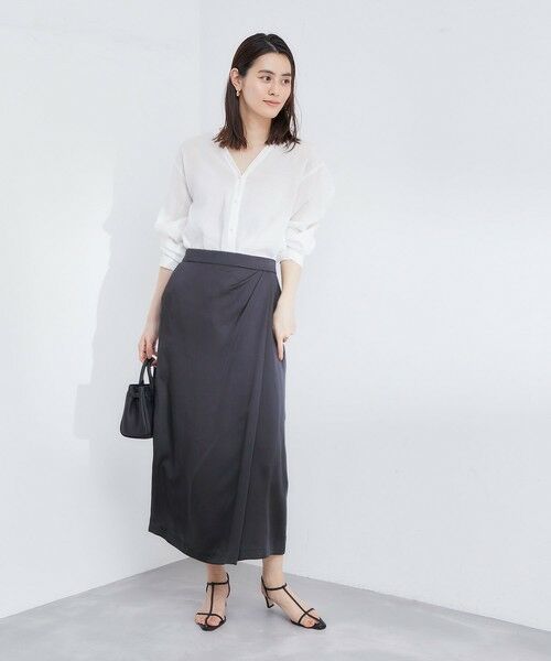 ROPE' / ロペ ミニ・ひざ丈スカート | TENラップ風タックスカート | 詳細3