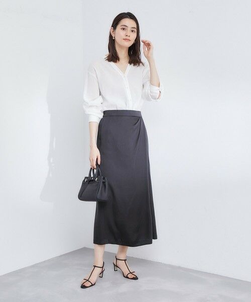 ROPE' / ロペ ミニ・ひざ丈スカート | TENラップ風タックスカート | 詳細4