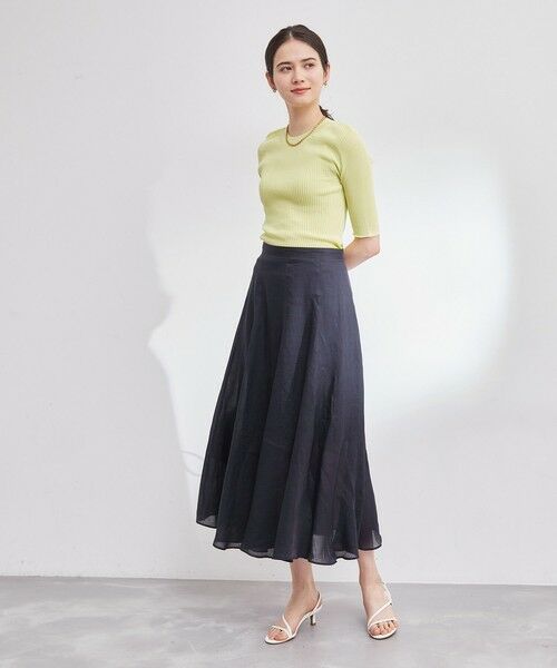 ROPE' / ロペ ミニ・ひざ丈スカート | ラミーサーキュラースリットスカート | 詳細22