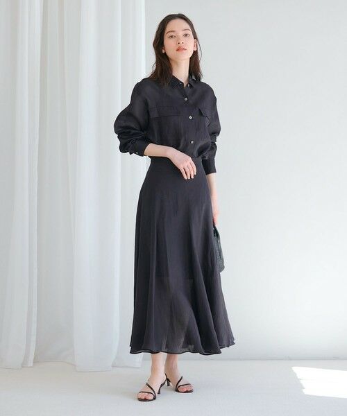 ROPE' / ロペ ミニ・ひざ丈スカート | ラミーサーキュラースリットスカート | 詳細24