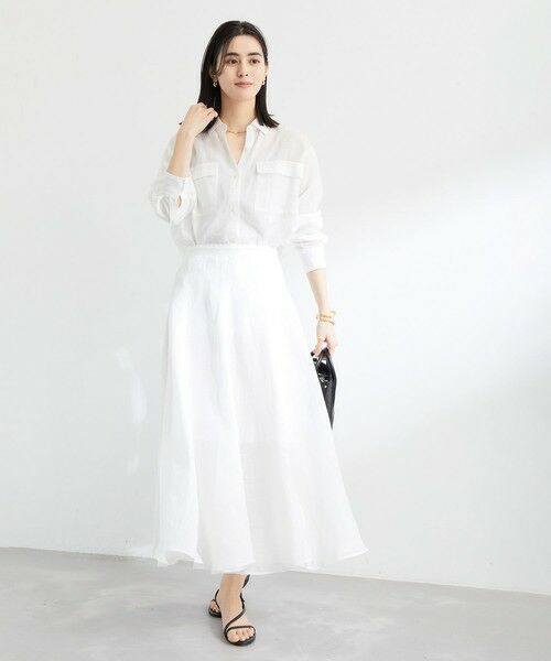 ROPE' / ロペ ミニ・ひざ丈スカート | ラミーサーキュラースリットスカート | 詳細3