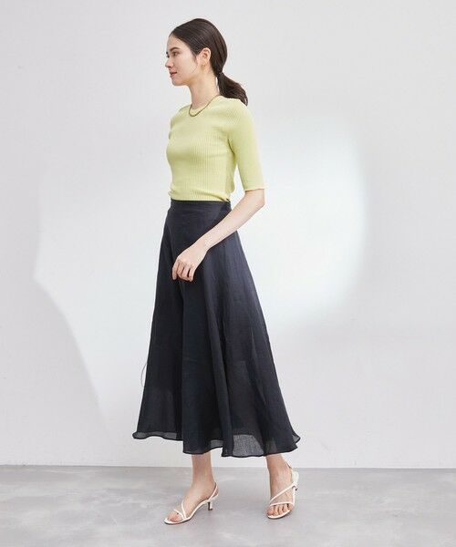 ROPE' / ロペ ミニ・ひざ丈スカート | ラミーサーキュラースリットスカート | 詳細7