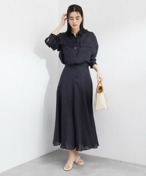 ROPE' / ロペ ミニ・ひざ丈スカート | ラミーサーキュラースリットスカート | 詳細8