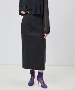 ROPE' / ロペ ミニ・ひざ丈スカート | リネンストレッチポケット付きタイトスカート