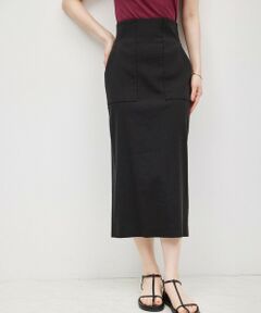 ROPE' / ロペ ミニ・ひざ丈スカート | リネンストレッチポケット付きタイトスカート