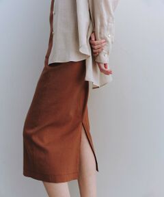 ROPE' / ロペ ミニ・ひざ丈スカート | リネンストレッチポケット付きタイトスカート