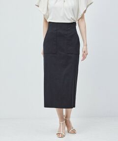 ROPE' / ロペ ミニ・ひざ丈スカート | リネンストレッチポケット付きタイトスカート