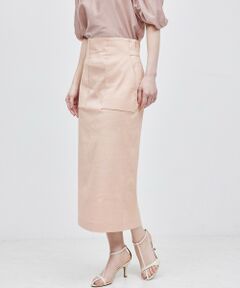 ROPE' / ロペ ミニ・ひざ丈スカート | リネンストレッチポケット付きタイトスカート