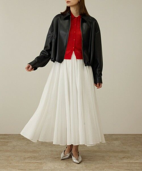 ROPE' / ロペ ミニ・ひざ丈スカート | コットンオーガンジーシアーボリュームスカート/イージーケア | 詳細18