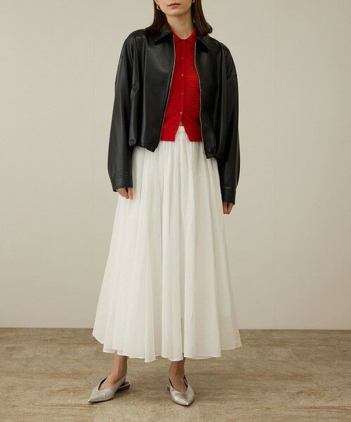 ROPE' / ロペ ミニ・ひざ丈スカート | コットンオーガンジーシアーボリュームスカート/イージーケア | 詳細6