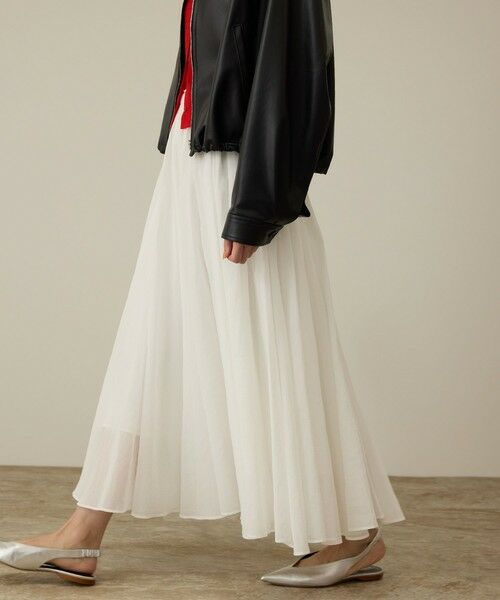 ROPE' / ロペ ミニ・ひざ丈スカート | コットンオーガンジーシアーボリュームスカート/イージーケア | 詳細7