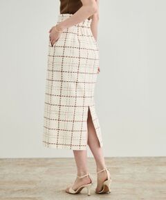 ROPE' / ロペ ミニ・ひざ丈スカート | 【洗える】ツイードチェック ポケット付きタイトスカート