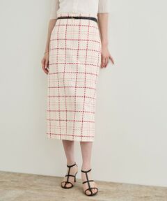 ROPE' / ロペ ミニ・ひざ丈スカート | 【洗える】ツイードチェック ポケット付きタイトスカート