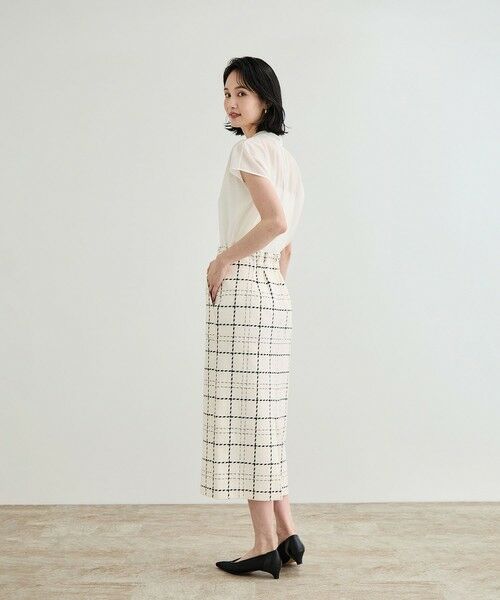 ROPE' / ロペ ミニ・ひざ丈スカート | 【洗える】ツイードチェック ポケット付きタイトスカート | 詳細11
