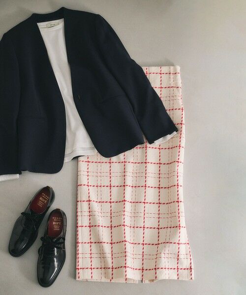 ROPE' / ロペ ミニ・ひざ丈スカート | 【洗える】ツイードチェック ポケット付きタイトスカート | 詳細2