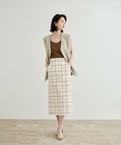 ROPE' / ロペ ミニ・ひざ丈スカート | 【洗える】ツイードチェック ポケット付きタイトスカート | 詳細25