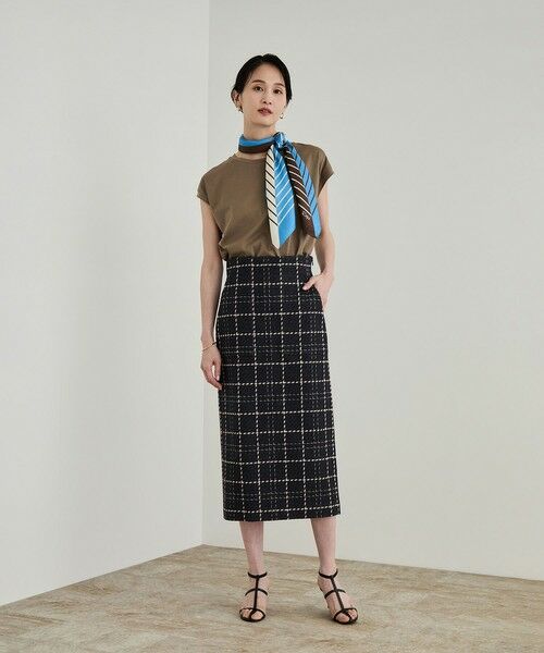 ROPE' / ロペ ミニ・ひざ丈スカート | 【洗える】ツイードチェック ポケット付きタイトスカート | 詳細27