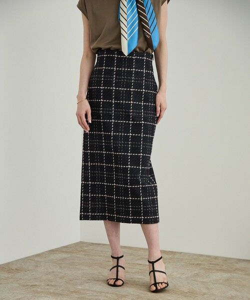 ROPE' / ロペ ミニ・ひざ丈スカート | 【洗える】ツイードチェック ポケット付きタイトスカート | 詳細29
