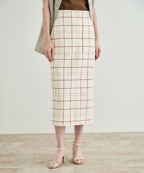 ROPE' / ロペ ミニ・ひざ丈スカート | 【洗える】ツイードチェック ポケット付きタイトスカート | 詳細5