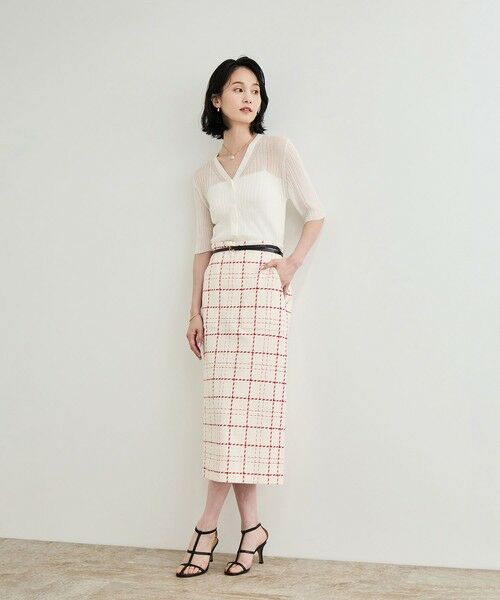 ROPE' / ロペ ミニ・ひざ丈スカート | 【洗える】ツイードチェック ポケット付きタイトスカート | 詳細9