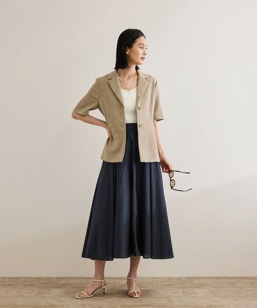 ROPE' / ロペ ミニ・ひざ丈スカート | 【洗える】ナイロンコットンタフタサーキュラースカート | 詳細2