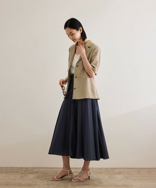 ROPE' / ロペ ミニ・ひざ丈スカート | 【洗える】ナイロンコットンタフタサーキュラースカート | 詳細3