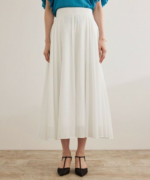 ROPE' / ロペ ミニ・ひざ丈スカート | 【洗える】ナイロンコットンタフタサーキュラースカート | 詳細5