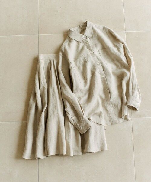 ROPE' / ロペ ロング・マキシ丈スカート | 【洗える】ヨーロピアンリネンフレアスカート/一部セットアップ対応 | 詳細1